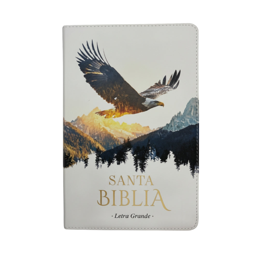 Biblia Letra Grande 12 puntos Reina Valera 1960, imit piel blanco águila con índice