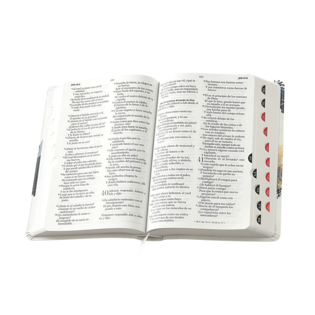 Biblia Letra Grande 12 puntos Reina Valera 1960, imit piel blanco águila con índice