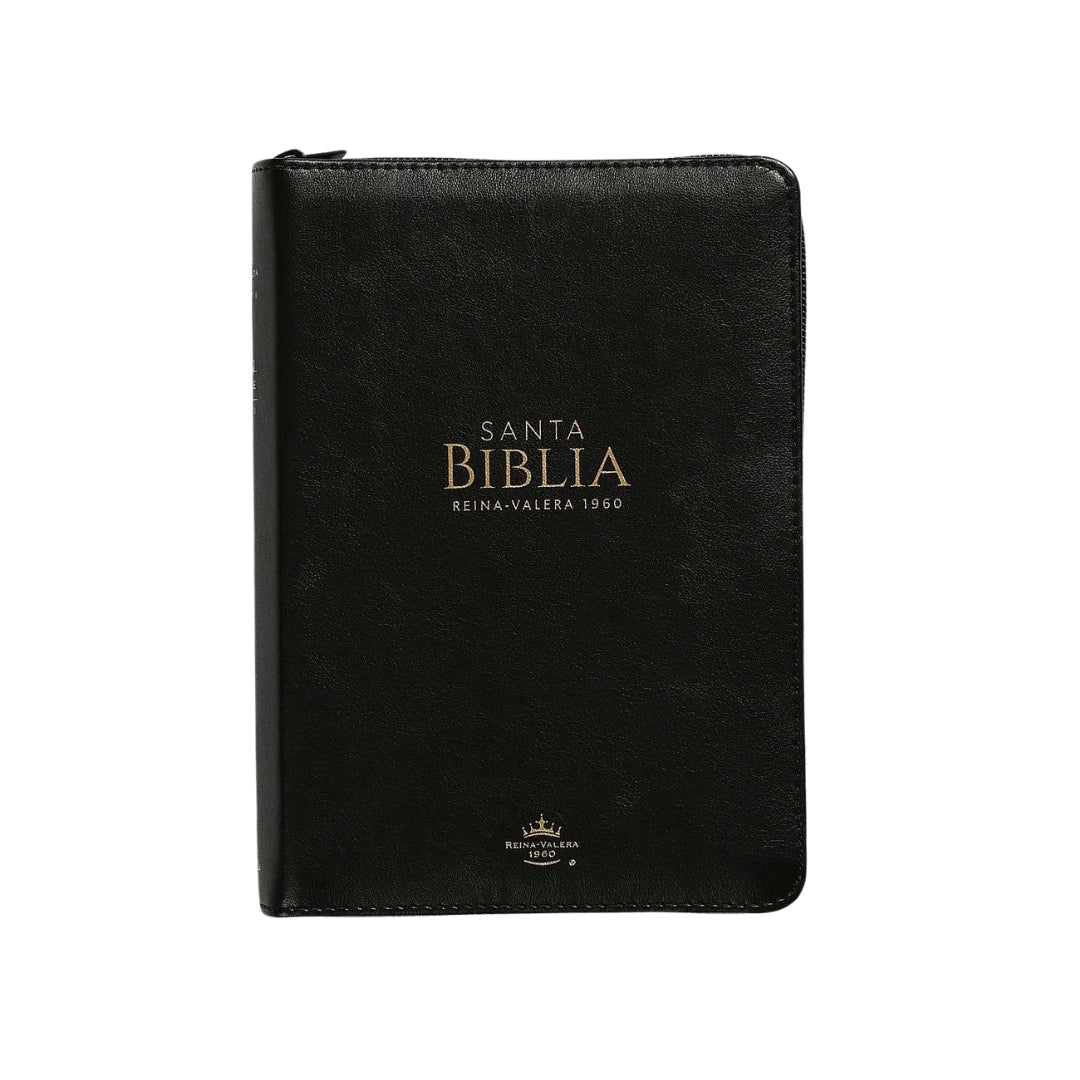 Biblia Reina Valera 1960 con Cierre Compacta Letra 11 puntos, imit piel negro