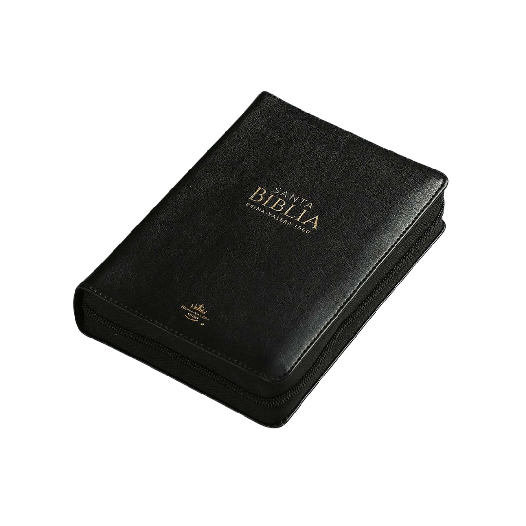 Biblia Reina Valera 1960 con Cierre Compacta Letra 11 puntos, imit piel negro