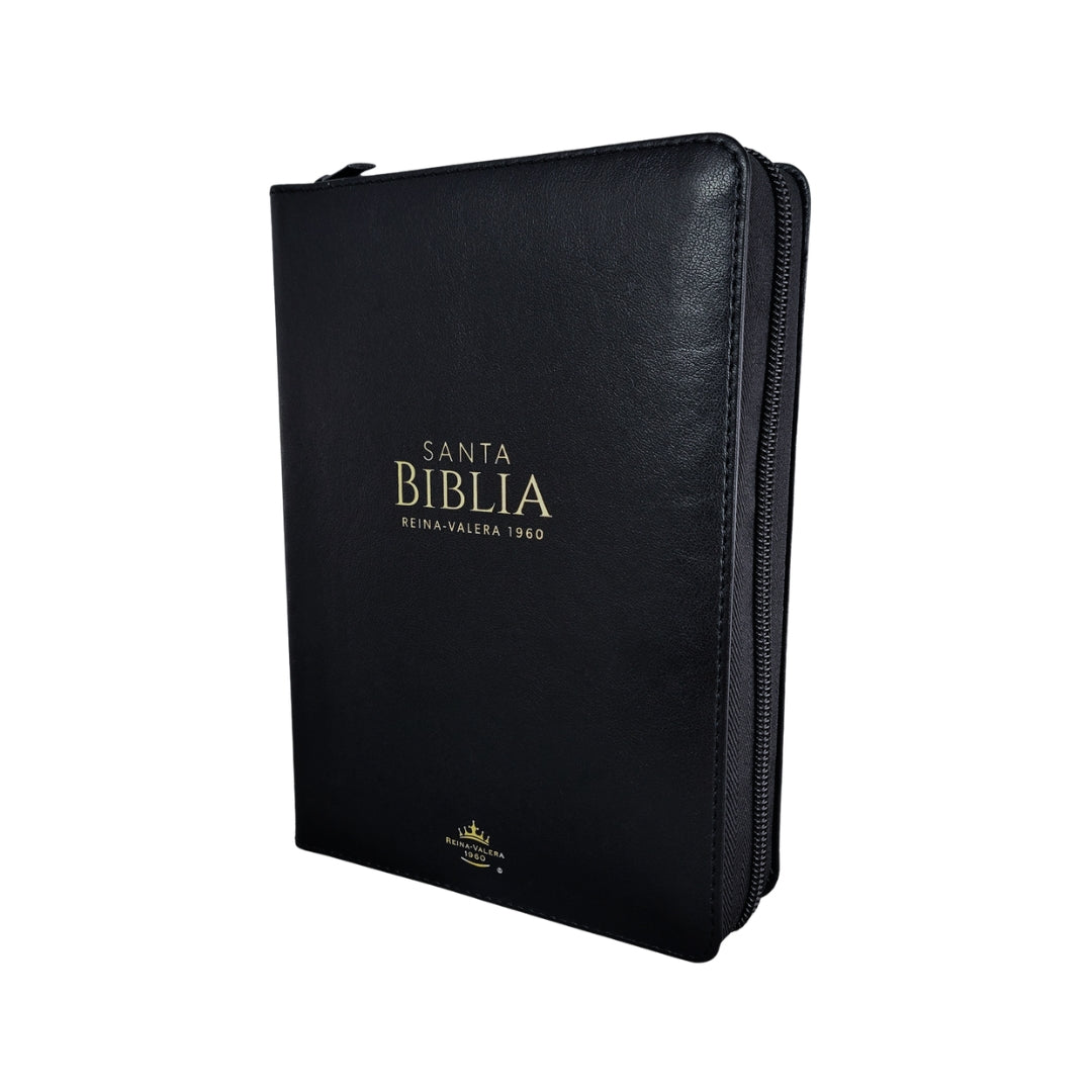 Biblia Reina Valera 1960 con Cierre Compacta Letra 11 puntos, imit piel negro