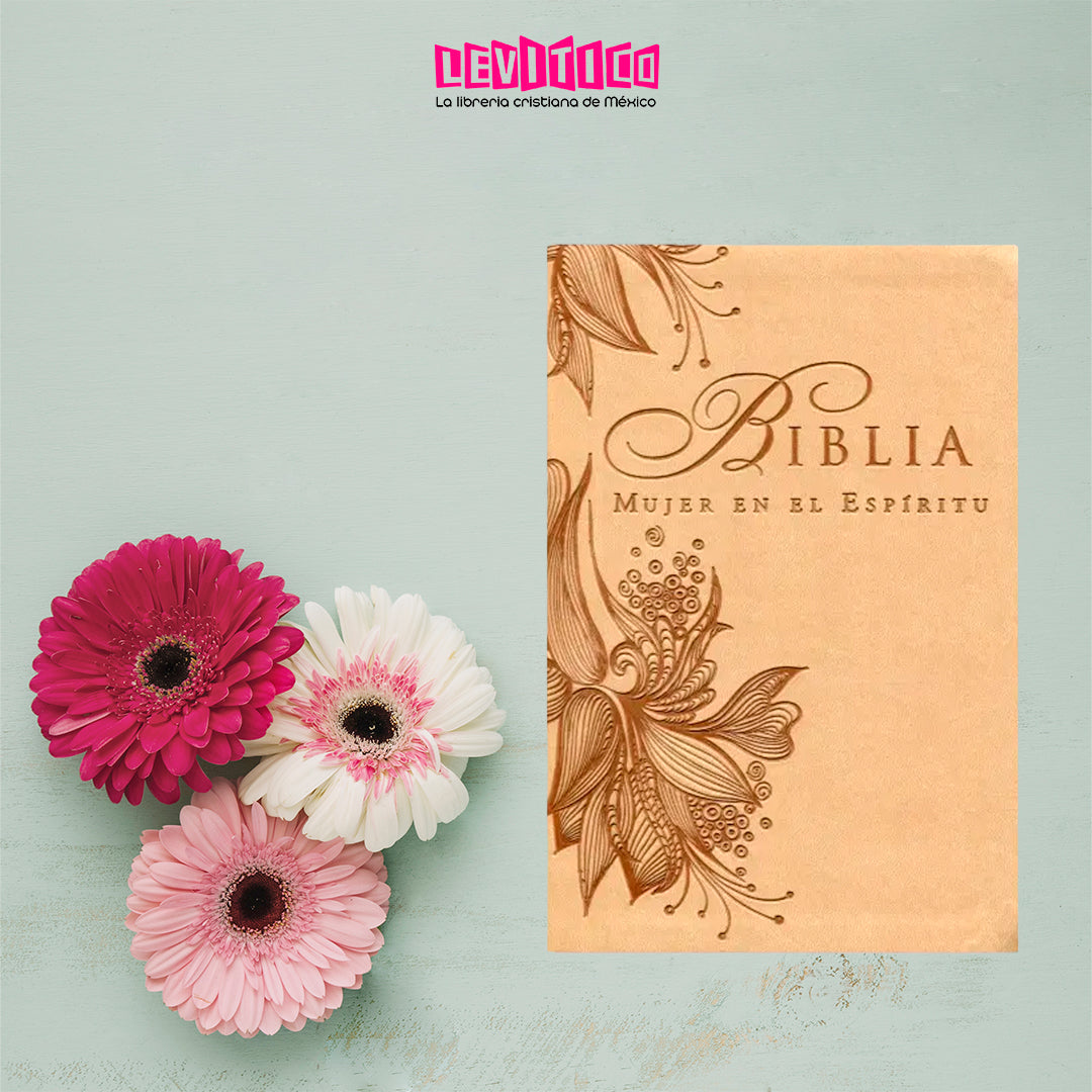 Biblia Mujer en el espiritu Imitación piel rosa bronceado