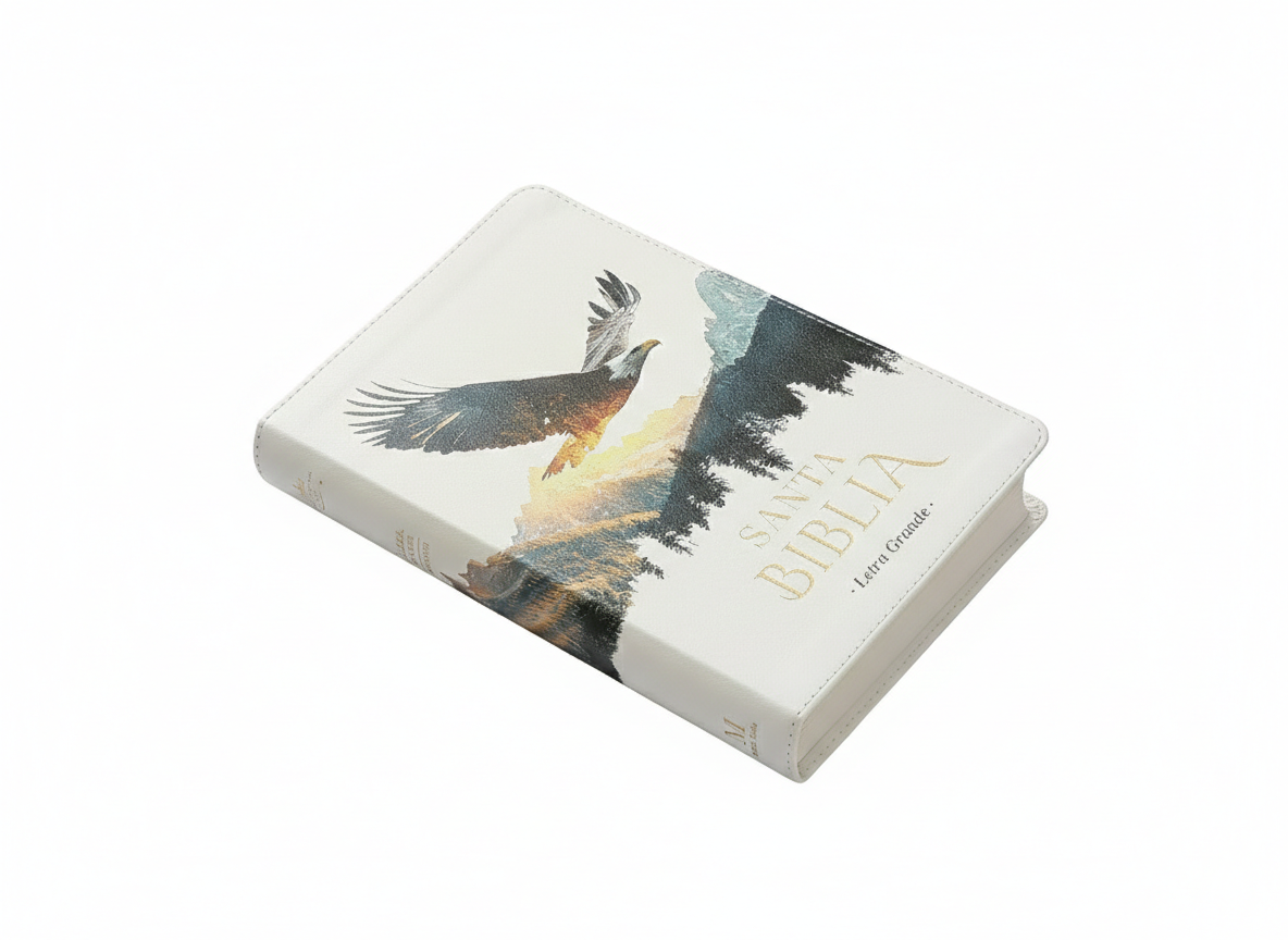 Biblia Letra Grande 12 puntos Reina Valera 1960, imit piel blanco águila con índice