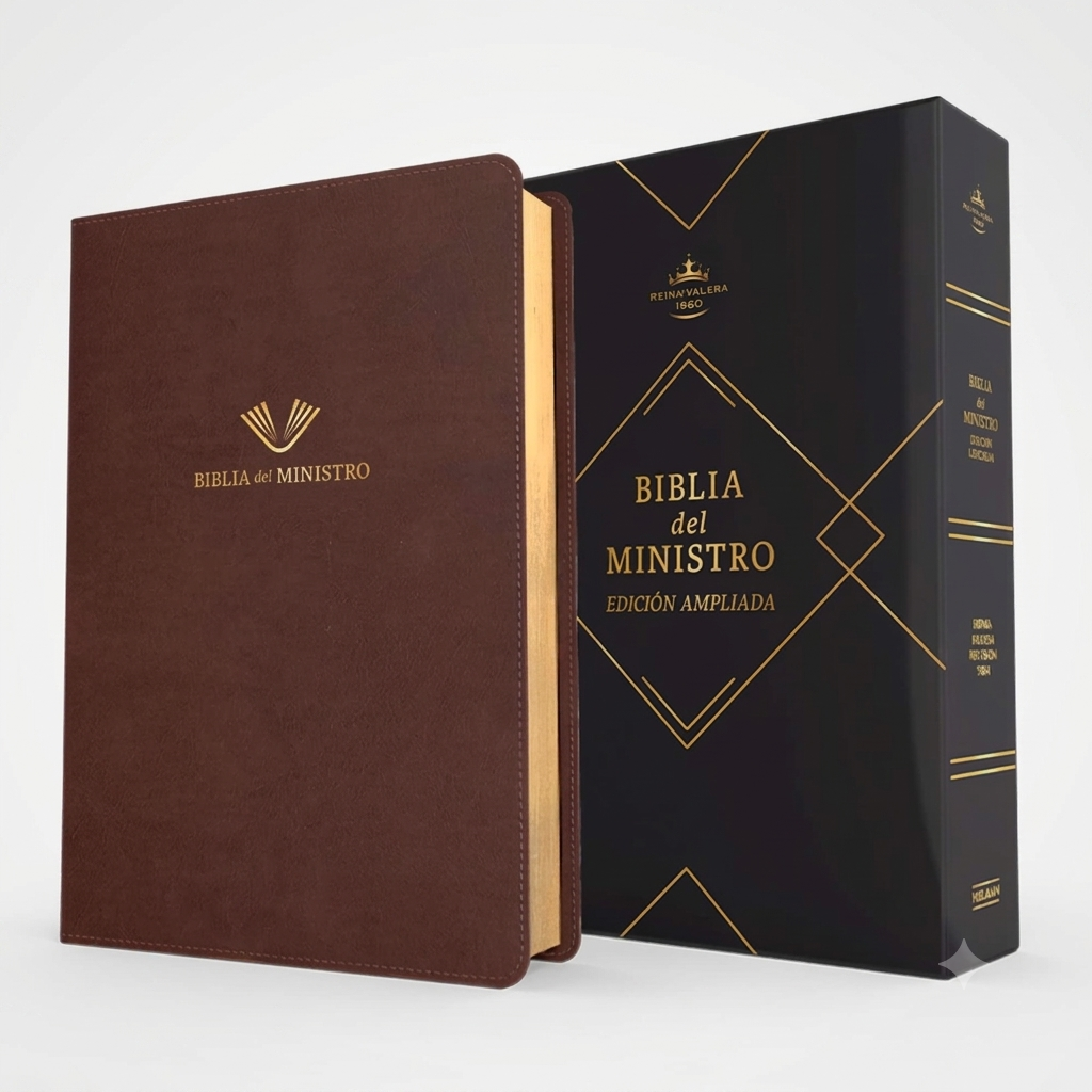 Biblia Del Ministro – Letra Grande RVR 1960 – Edicion Ampliada – Vino Piel Fabricada