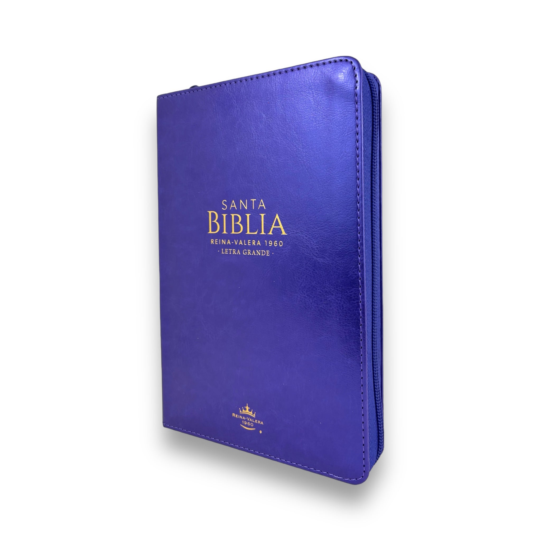 Santa Biblia con Cierre Letra Grande 12 puntos para Mujer RV1960 imit piel lila con índice