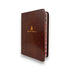 Santa NVI Biblia compacta letra grande, marrón, piel fabricada con índice