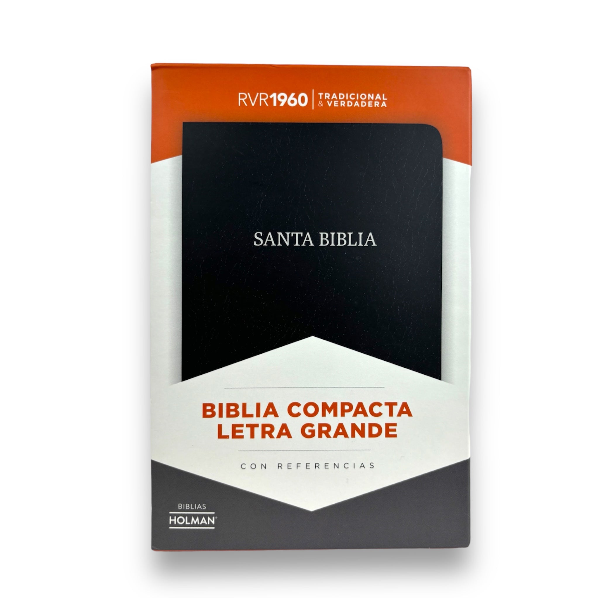 Santa Biblia Reina Valera 1960 Compacta. Letra Grande negro, piel fabricada Con Indice