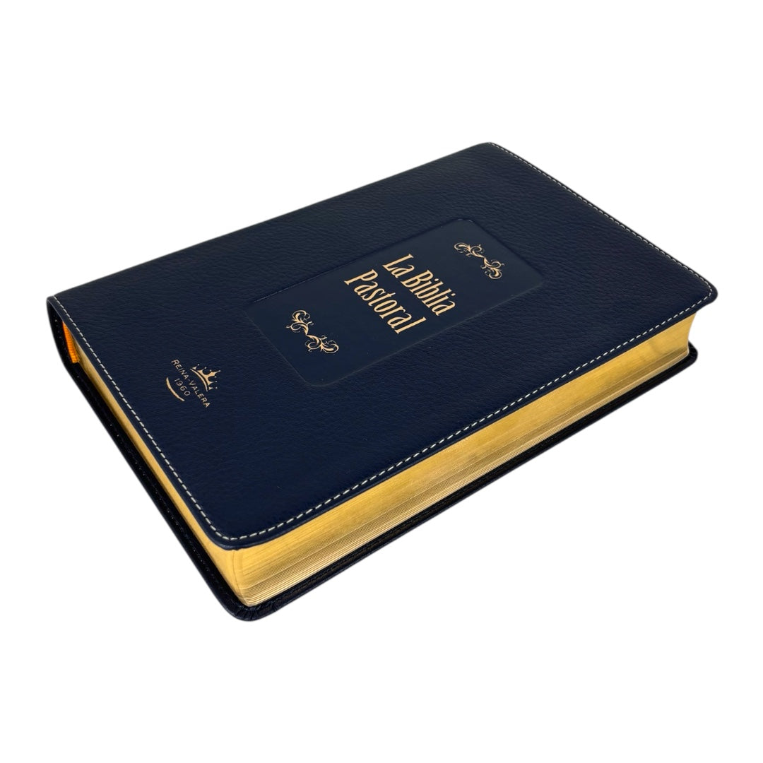 BIBLIA REINA VALERA 1960 PASTORAL IMITACION PIEL AZUL LETRA GRANDE