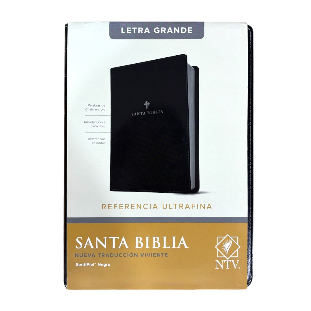 Santa Biblia NTV, Edición de referencia ultrafina, letra grande (SentiPiel, Negro)