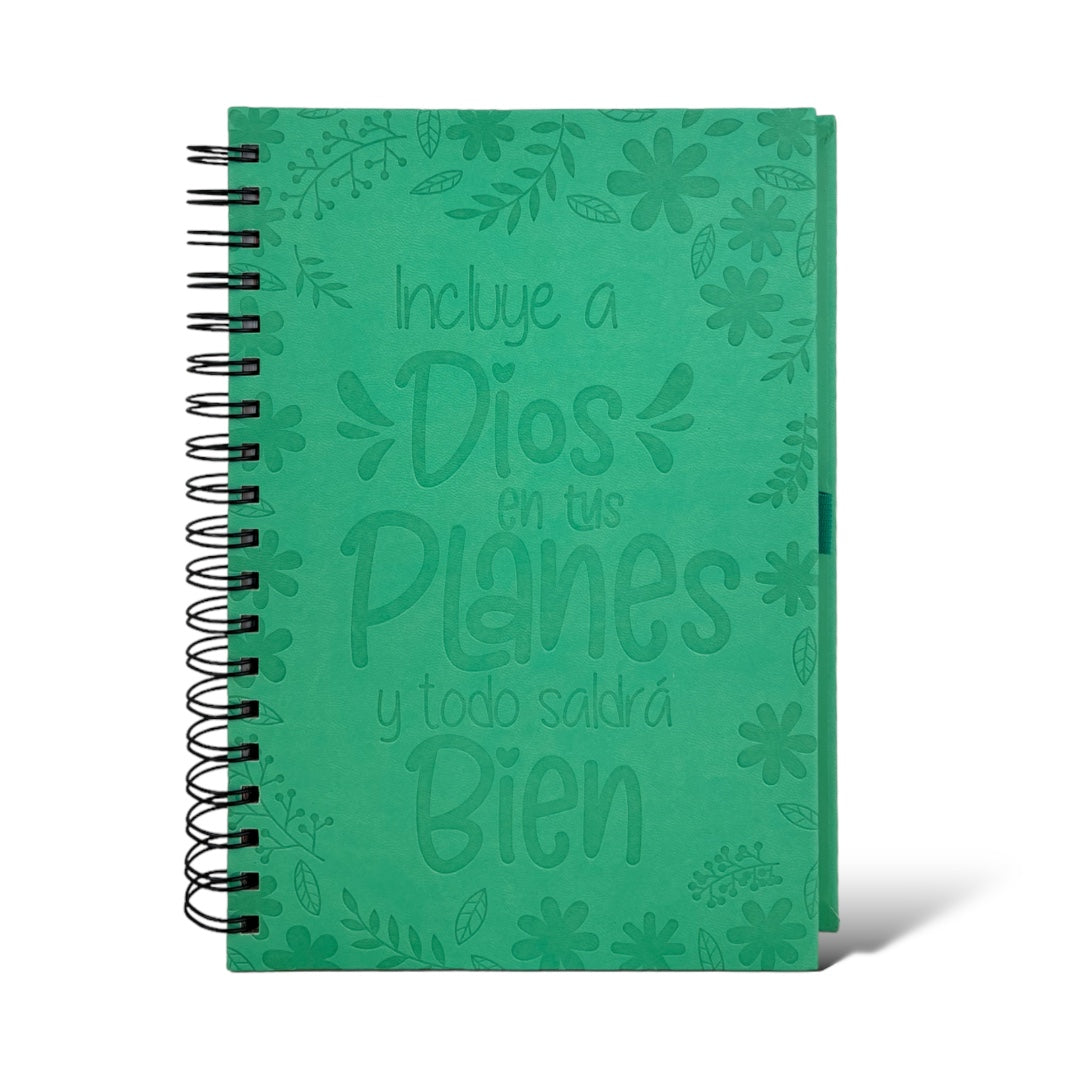 LIBRETA CON VERSÍCULOS Y DISEÑOS/ VERDE CLARO