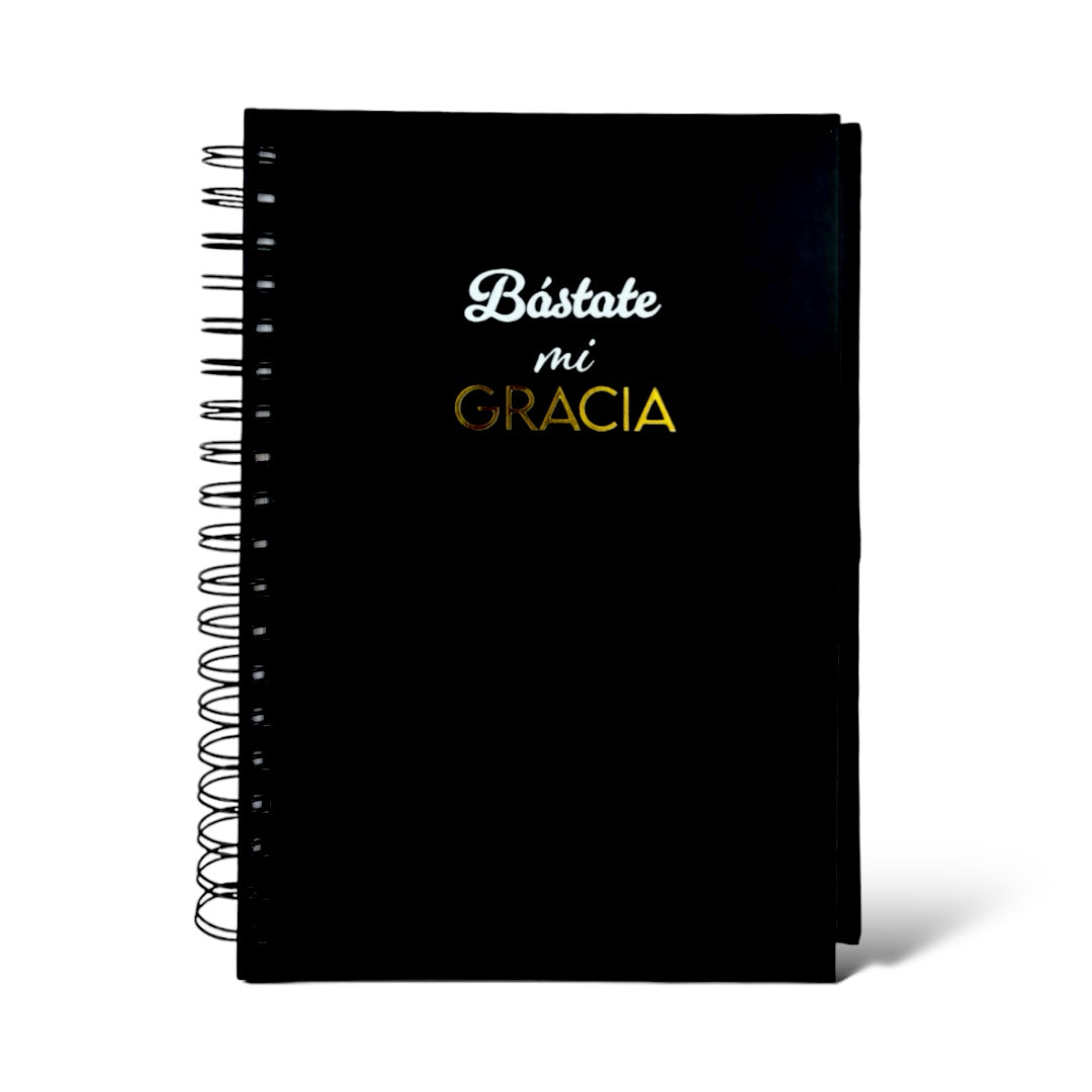 LIBRETA CON VERSÍCULOS Y DISEÑOS/ MI GRACIA NEGRO