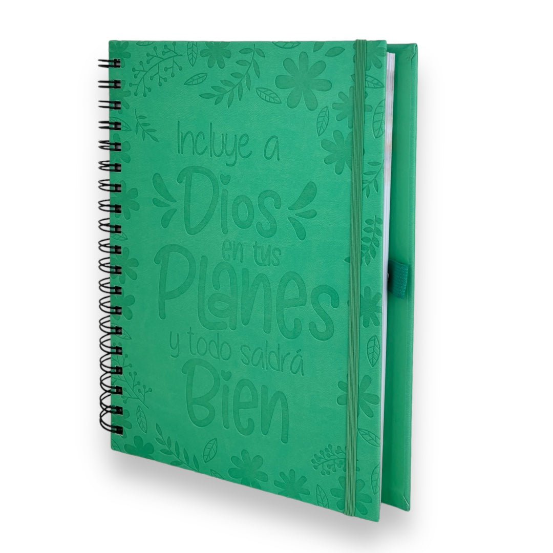 LIBRETA CON VERSÍCULOS Y DISEÑOS/ VERDE CLARO