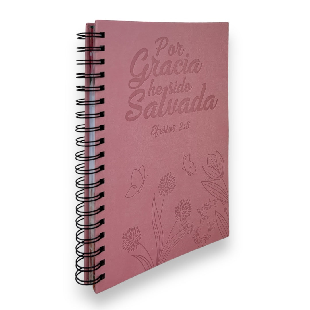 LIBRETA CON VERSÍCULOS Y DISEÑOS/ ROSA CLARO