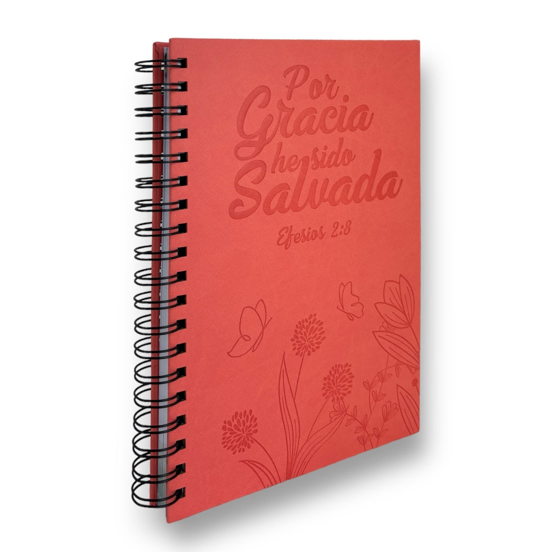 LIBRETA CON VERSÍCULOS Y DISEÑOS/  CORAL