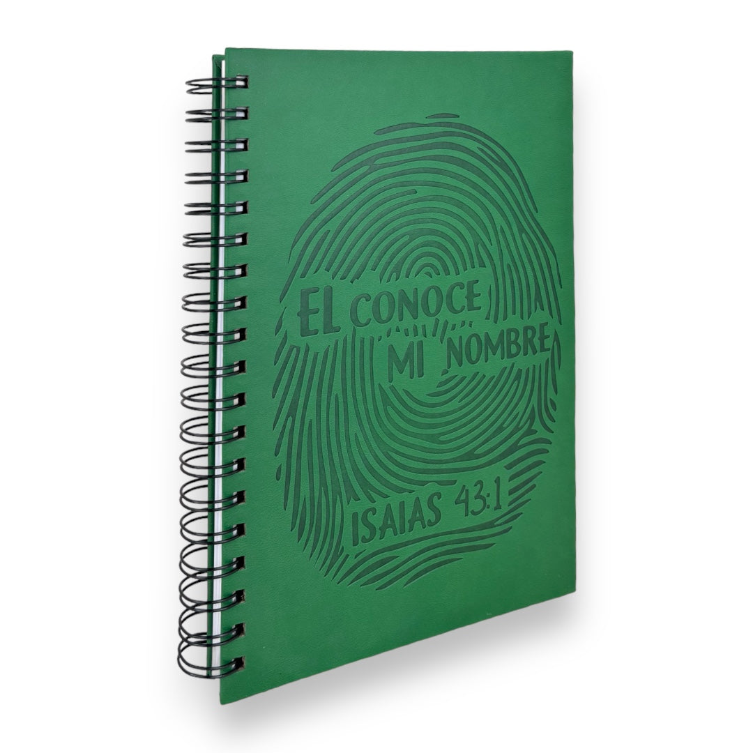 LIBRETA CON VERSÍCULOS Y DISEÑOS/ EL CONOCE MI NOMBRE VERDE