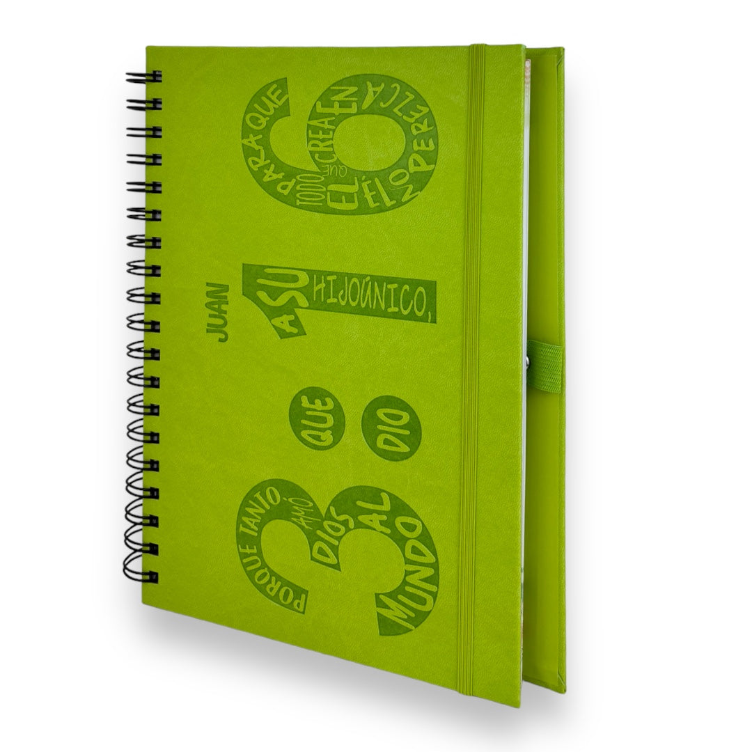 LIBRETA CON VERSÍCULOS Y DISEÑOS/ VERDE