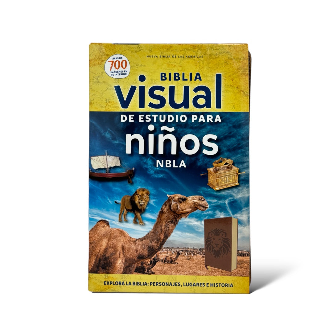 BIBLIA VISUAL DE ESTUDIO PARA NIÑOS NBLA IMIT PIEL CAFE