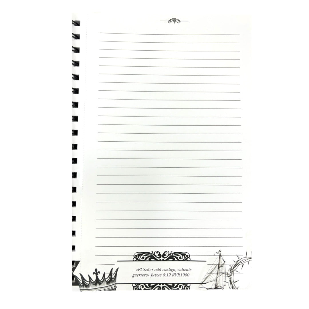 LIBRETA CON VERSÍCULOS Y DISEÑOS/ "TODO LO PUEDO "GRIS CLARO