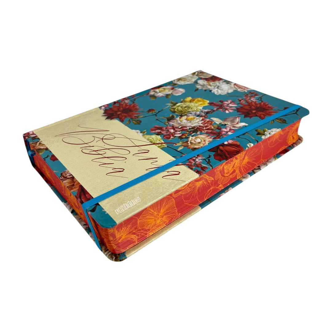 BIBLIA DE APUNTES REINA VALERA 1960 TAPA DURA CELESTE FLORAL