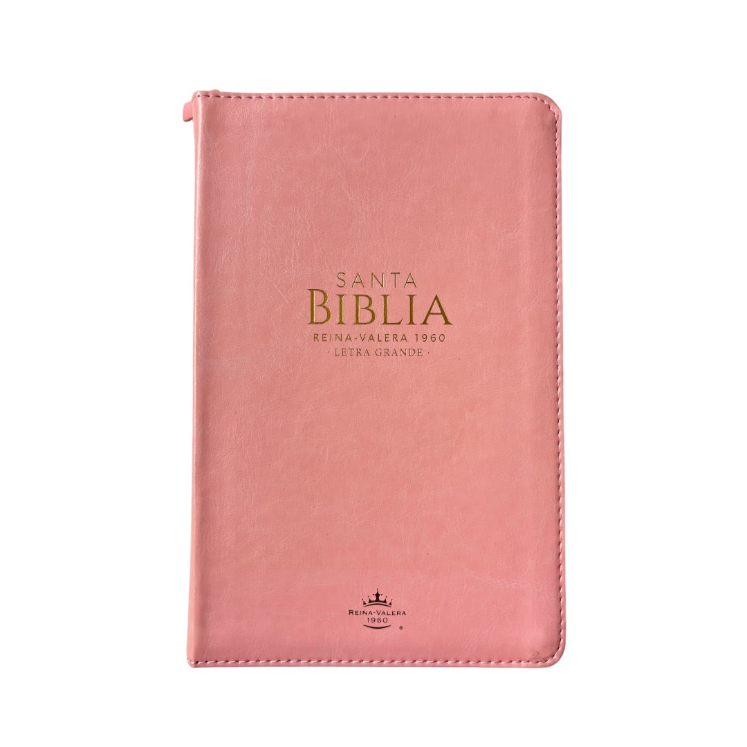 BIBLIA REINA VALERA 1960 LETRA GRANDE CLASICA ROSA C/CIERRE