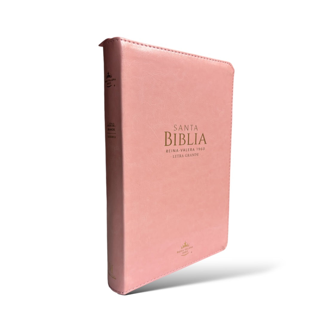 BIBLIA REINA VALERA 1960 LETRA GRANDE CLASICA ROSA C/CIERRE