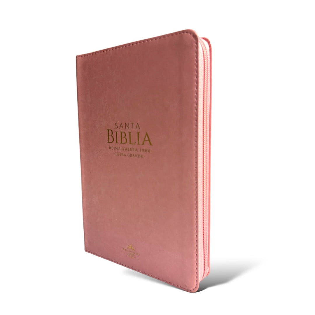 BIBLIA REINA VALERA 1960 LETRA GRANDE CLASICA ROSA C/CIERRE