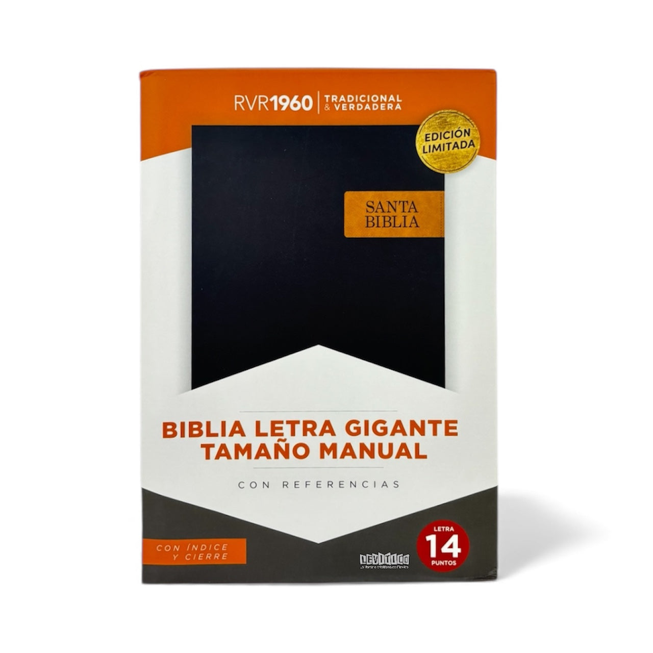 BIBLIA REINA VALERA 1960 LETRA GIGANTE MANUAL NEGRO/ CARAMELO CIERRE INDICE SIMIL PIEL