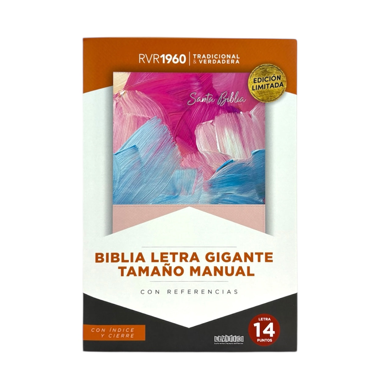 BIBLIA RVR1960 LETRA GIGANTE MANUAL DISEÑO ARTISTICA SIMIL PIEL CIERRE/INDICE