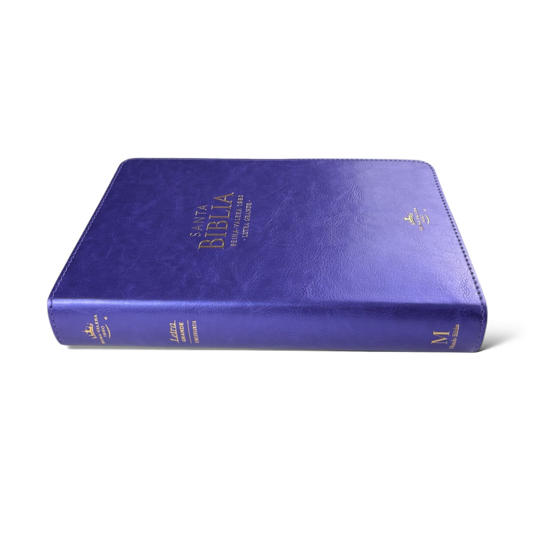 BIBLIA REINA VALERA 1960 LETRA GRANDE IMIT PIEL MORADO INIDCE