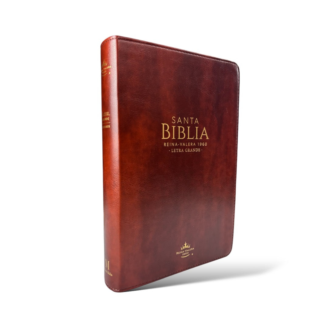 BIBLIA  REINA VALERA 1960 LETRA GRANDE CLASICA CAFE INIDCE