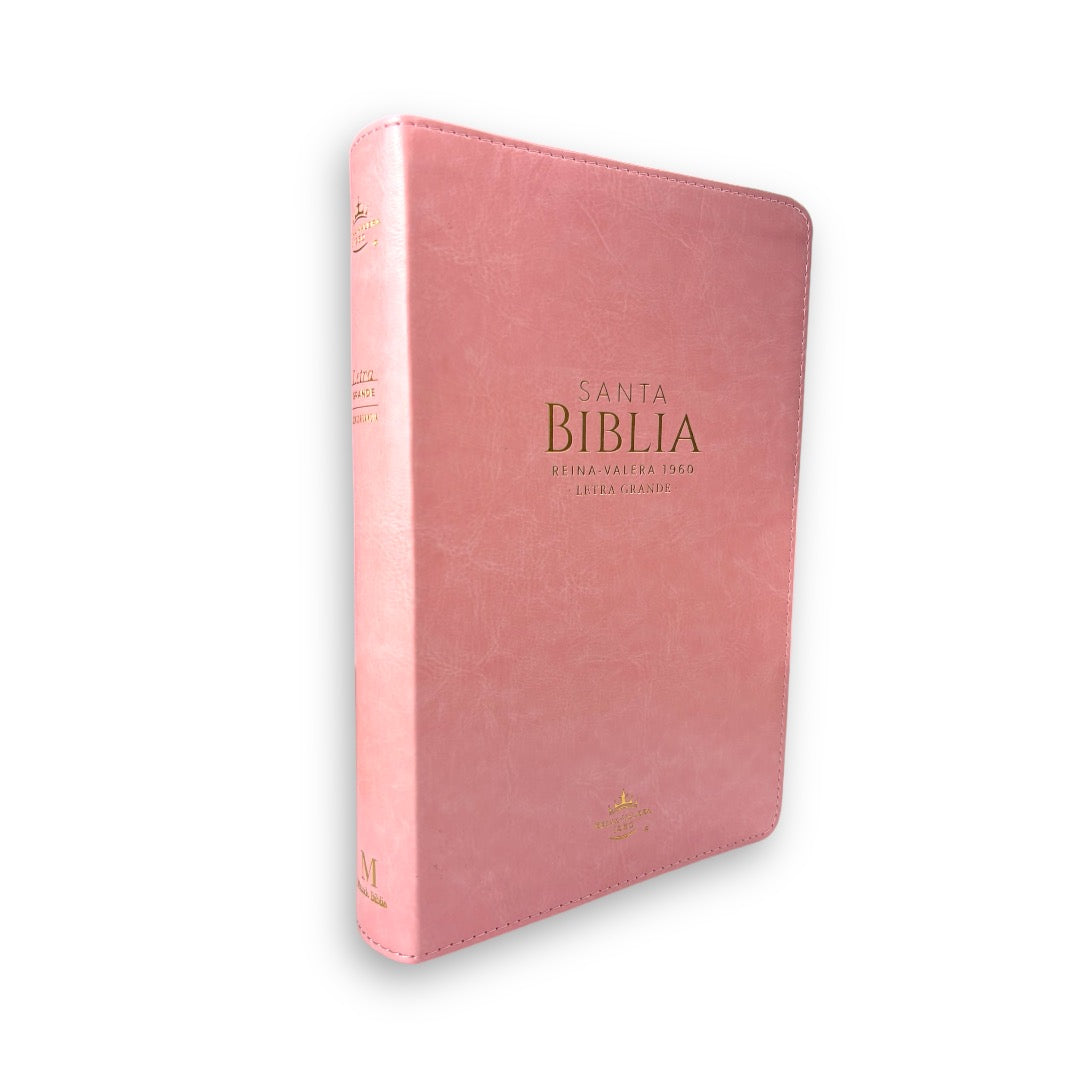 BIBLIA REINA VALERA 1960 LETRA GRANDE CLASICA ROSA CLARO/ INDICE