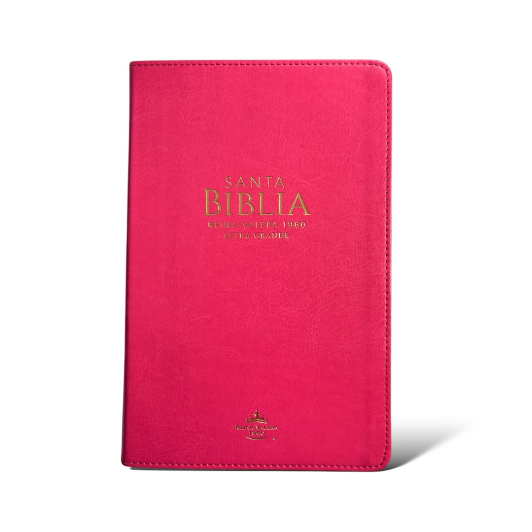 BIBLIA REINA VALERA 1960 LETRA GRANDE IMITACION PIEL CLASICA FUCSIA