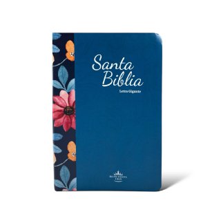 BIBLIA REINA VALERA 1960 LETRA GIGANTE SEMIFLEXIBLE AZUL/FLORES