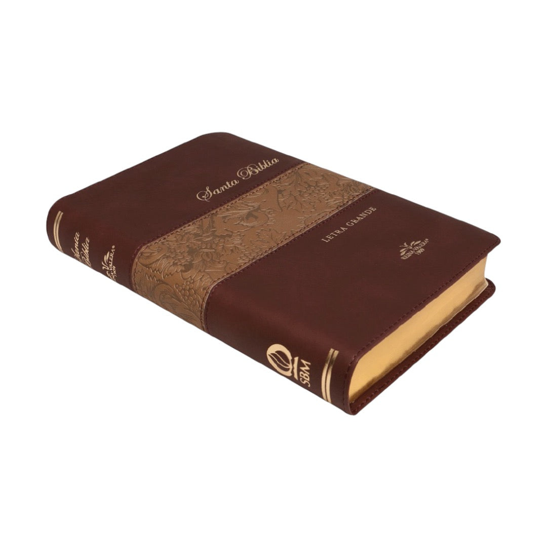 BIBLIA ANTIGUA VERSION 1909 LETRA GRANDE IMIT PIEL CAFE