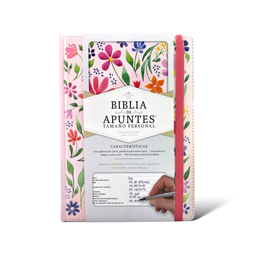 BIBLIA DE APUNTES REINA VALERA TAMAÑO PERSONAL FLORES