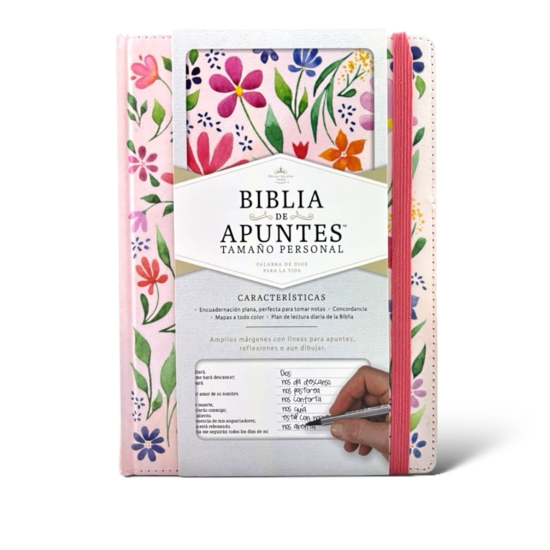 BIBLIA DE APUNTES REINA VALERA TAMAÑO PERSONAL FLORES