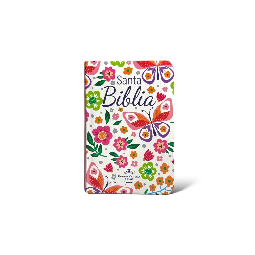 BIBLIA REINA VALERA 1960 MINI BOLSILLO FLORES MARIPOSA