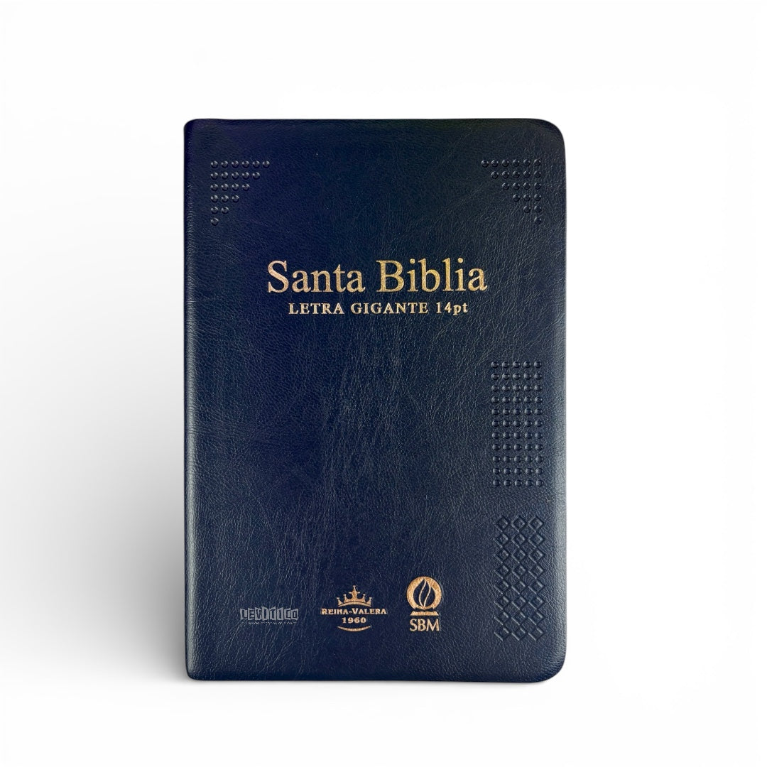 BIBLIA REINA VALERA 1960 MEDIANA LETRA GIGANTE VINIL azul