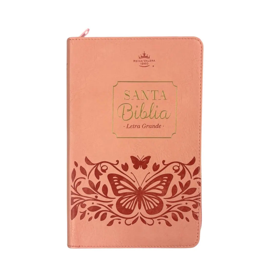 Biblia Rvr 1960 obsequios y premios coral mariposa c/ cierre