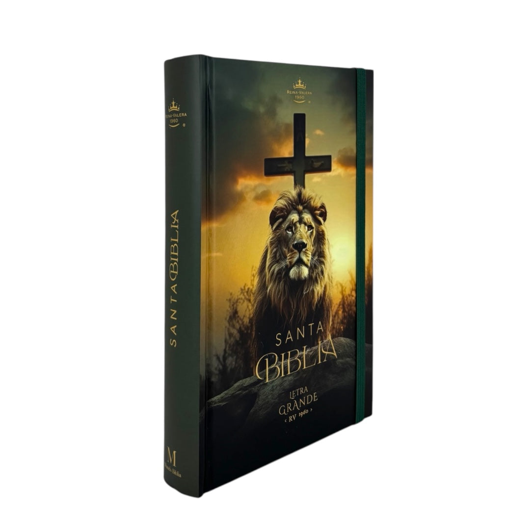 BIBLIA REINA VALERA 1960 LETRA GRANDE TAMAÑO MANUAL TAPA DURA LEÓN VICTORIA C/ELASTICO