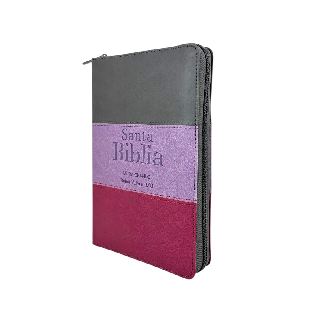 BIBLIA REINA VALERA 1960 LETRA GRANDE MARRON/ LILA INDICE