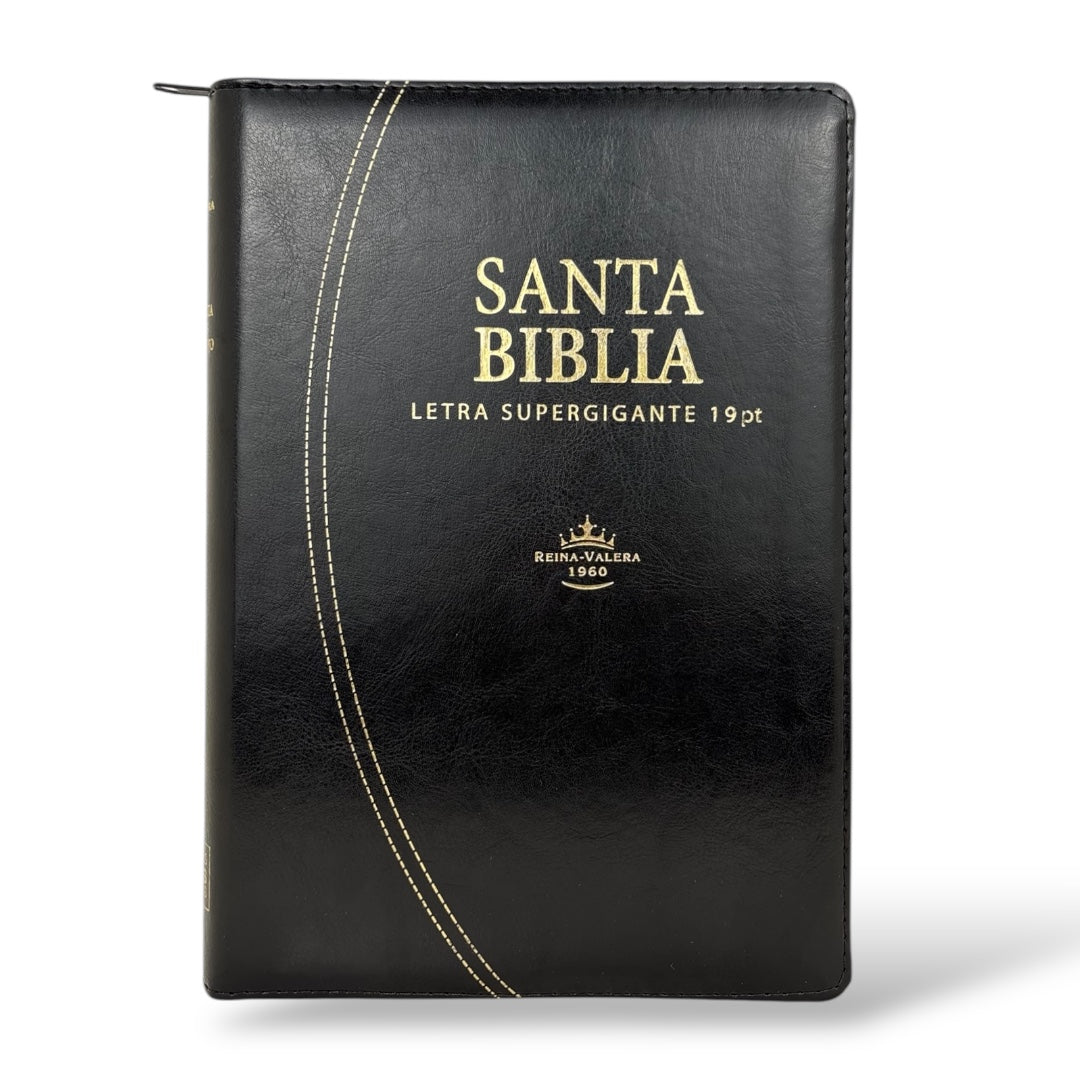 BIBLIA RVR1960 LETRA SUPER GIGANTE IMITACION PIEL NEGRO/CIERRE INDICE