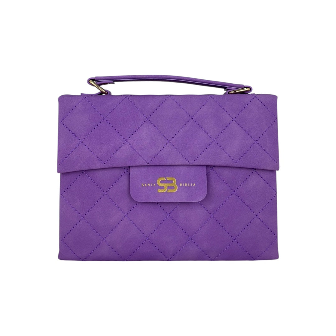 Santa Biblia Cartera con Broche Magnético Compacta RV1960 Morado