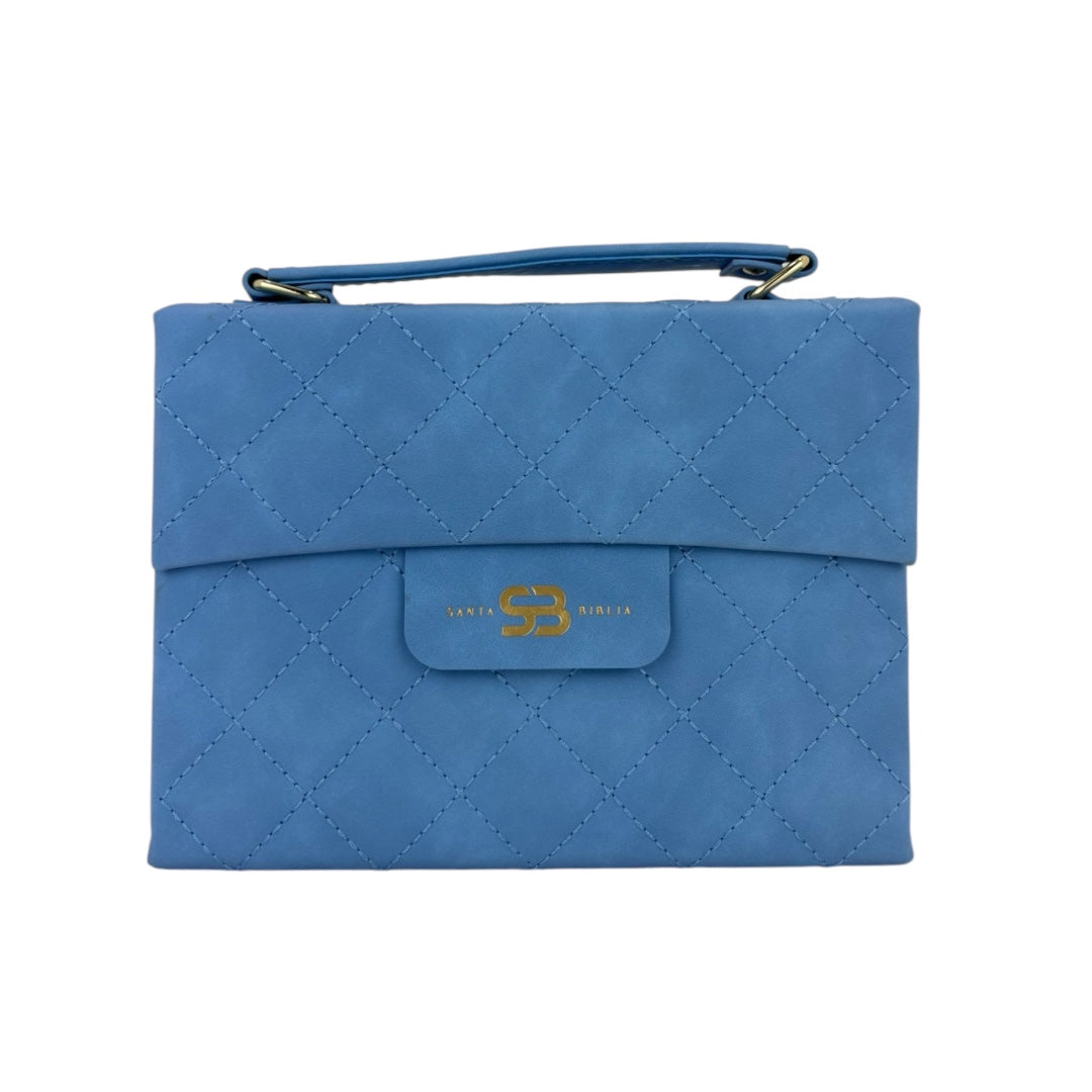 Santa Biblia Cartera con Broche Magnético Compacta RV1960 Celeste pastel