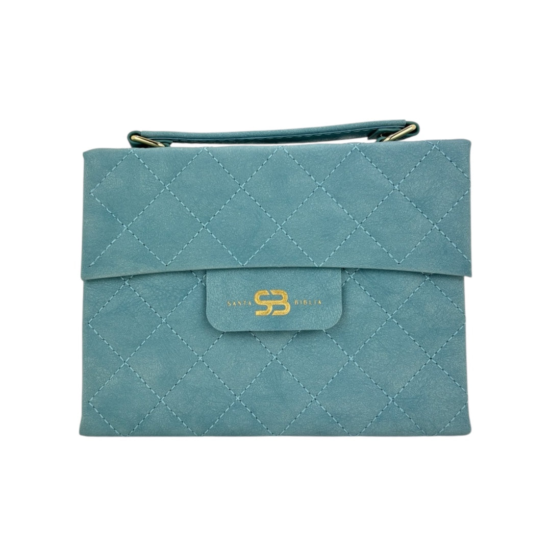 Santa Biblia Cartera con Broche Magnético Compacta RV1960 Azul claro