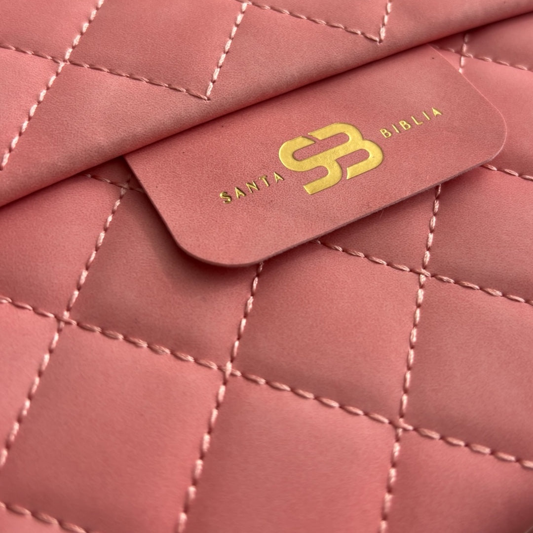 Santa Biblia Cartera con Broche Magnético Compacta RV1960 Rosa Claro