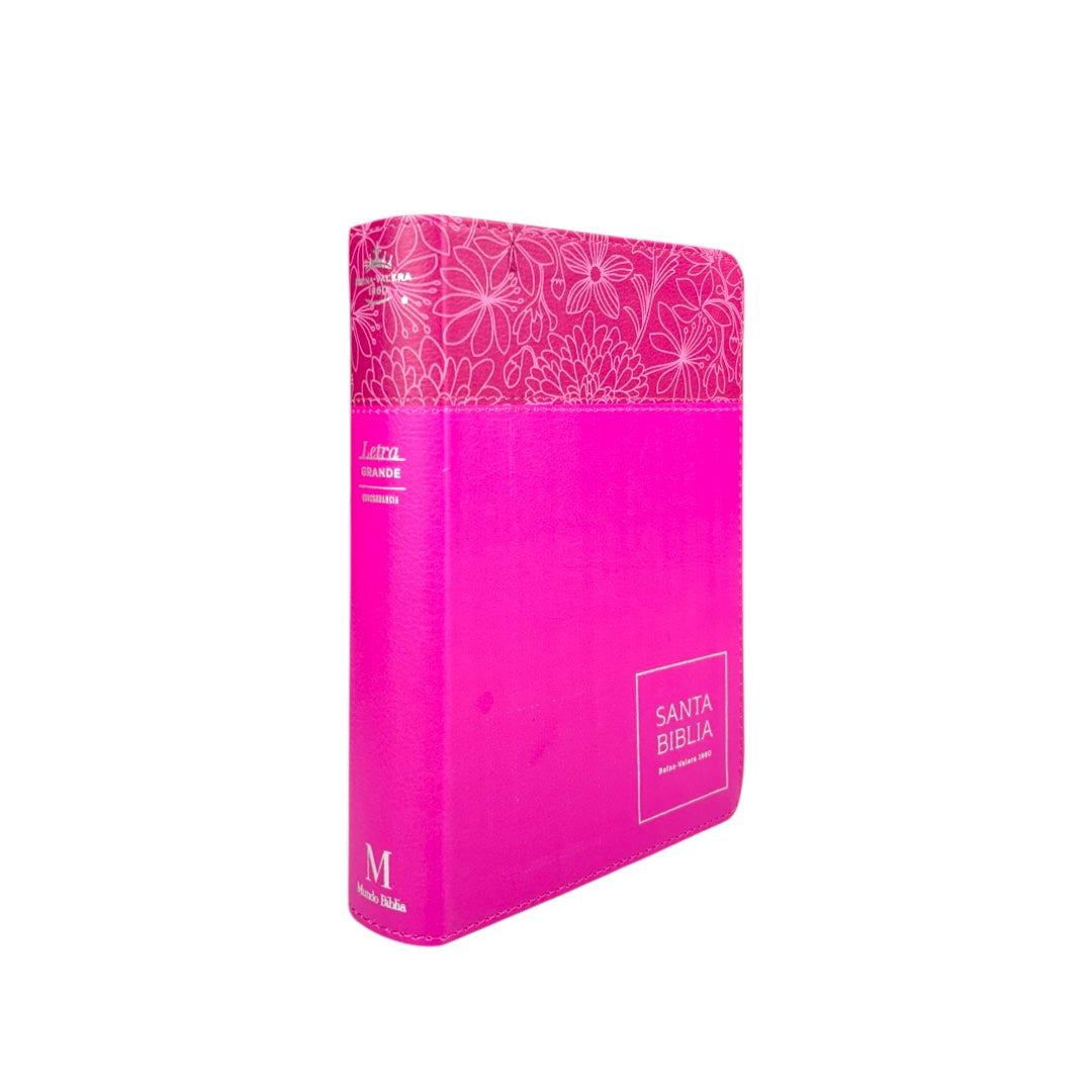 BIBLIA REINA VALERA 1960 COMPACTA LETRA GRANDE IMIT PIEL /FLORES