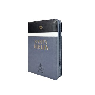 BIBLIA REINA VALERA TAMAÑO COMPACTO LETRA GRANDE IMITACION PIEL C/CIERRE TRICOLORES