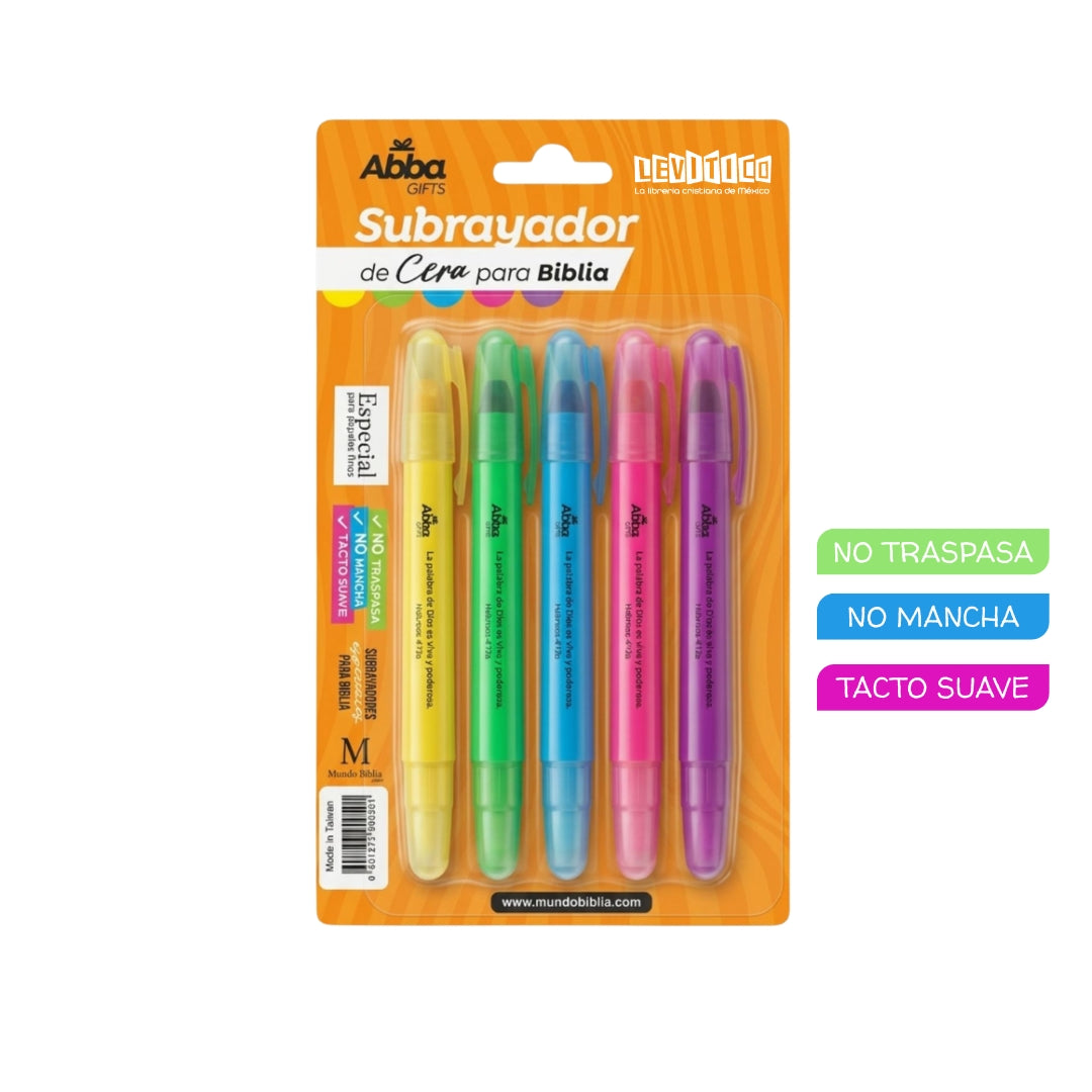 Subrayadores de Cera para Biblia: Paquete de 5