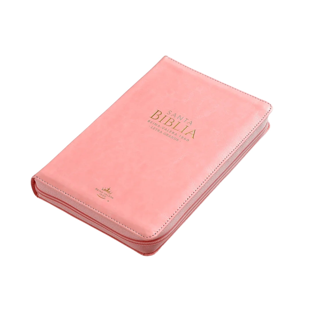 BIBLIA REINA VALERA 1960 LETRA GRANDE CLASICA ROSA C/CIERRE INDICE